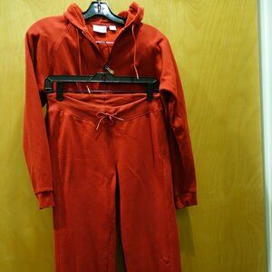 PUMA red tracksuit size small 2 pieces hoodie & pants activewear women's